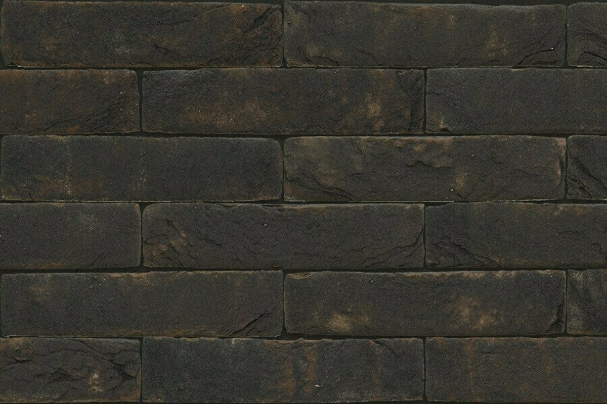 Zwart Mangan, Manganese Black czarna cegła ręcznie wypalana, ciemna cegła do wnętrz, cegła dekoracyjna